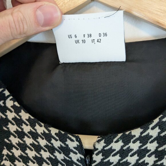 AKRIS PUNTO dress houndstooth polka dot a-line pleated wool - Picture 9 of 14